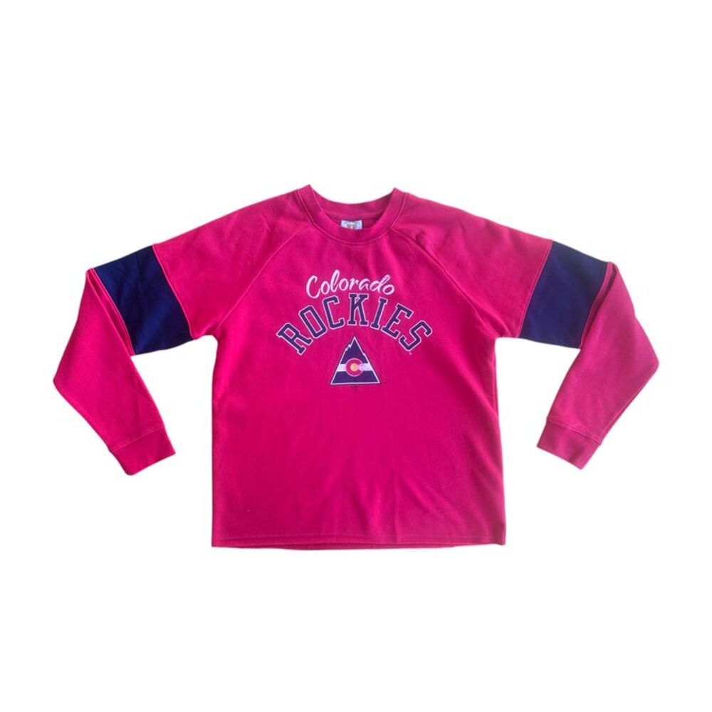 Vintage Hockey NHL Colorado Rockies Men's Crewneck Sweatshirt in Red, Medium